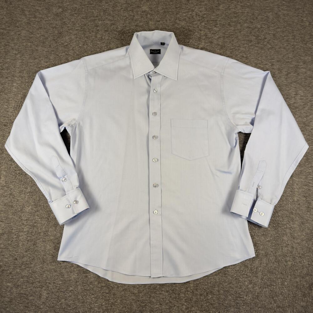 Paul Smith Dress Shirt Mens 16.5 Blue Slim Fit Long Sleeve Point Collar Cotton